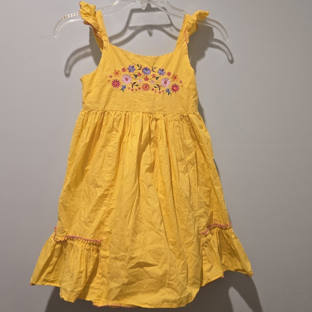Cupcakes and Cashmere Girl's SZ 8 Sleeveless Yellow Floral Embroidered Sun Dress